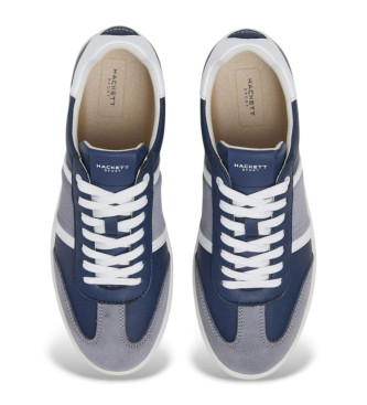 Hackett London Bond Archive marine leren sportschoenen