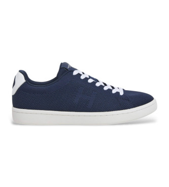 Hackett London Bond Knit marine leren sportschoenen