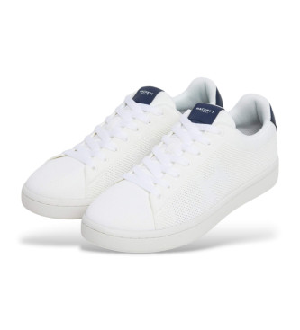 Hackett London Bond Knit leren sportschoenen wit