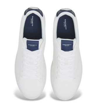 Hackett London Bond Knit leren sportschoenen wit