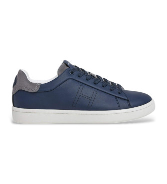 Hackett London Bond Minimal marine leren sportschoenen