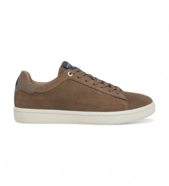 Hackett London Bond Soft Leather Sneakers lysebrune