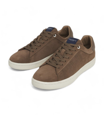 Hackett London Bond Soft Leather Sneakers jasnobrązowy