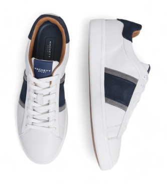 Hackett London Bond Straps Leather Sneakers branco