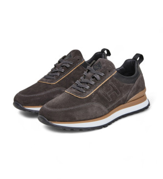 Hackett London Scarpe da ginnastica Chad Active in pelle marrone scuro