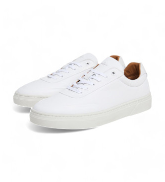 Hackett London Hackney Basket Leren Sneakers wit