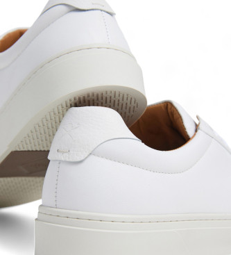 Hackett London Hackney Basket Leather Sneakers white