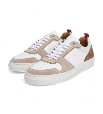 Hackett London Hackney Dextone beige leren sneakers