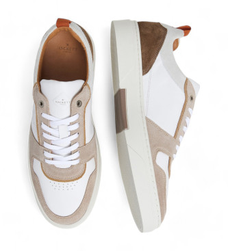 Hackett London Scarpe da ginnastica Hackney Dextone in pelle beige