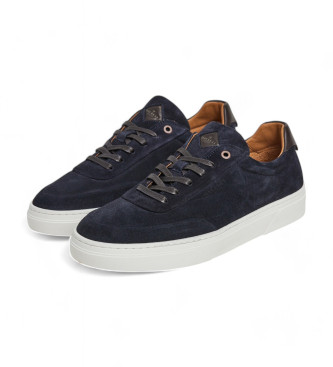 Hackett London Leder Turnschuhe Hackney Earth navy