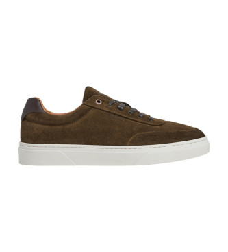 Hackett London Hackney Earth Leather Sneakers verde