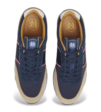 Hackett London Hendfor Classic leren sportschoenen marine