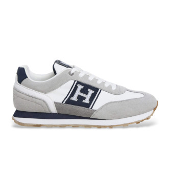 Hackett London Hendfor Patch grijs leren sportschoenen