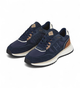 Hackett London Skórzane trampki Otto Run navy