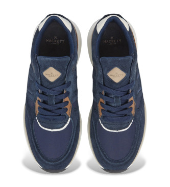 Hackett London Skórzane trampki Otto Run navy