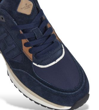 Hackett London Skórzane trampki Otto Run navy
