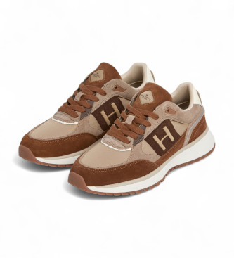 Hackett London Baskets en cuir Otto Run marron