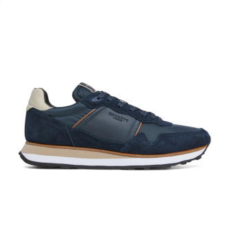 Hackett London Telfor Shadow Leder Turnschuhe navy