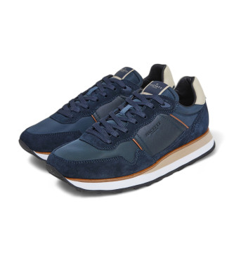 Hackett London Skórzane sneakersy Telfor Shadow w kolorze granatowym