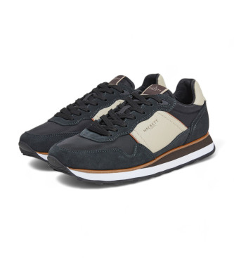 Hackett London Telfor Shadow Sneakers i lder marinbl