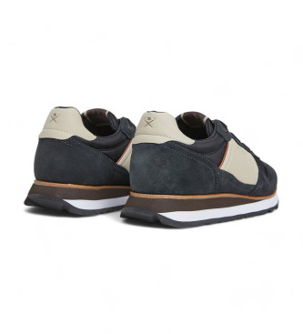 Hackett London Telfor Shadow Leather Sneakers navy