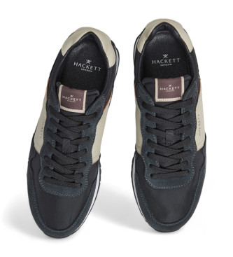 Hackett London Skórzane sneakersy Telfor Shadow w kolorze granatowym