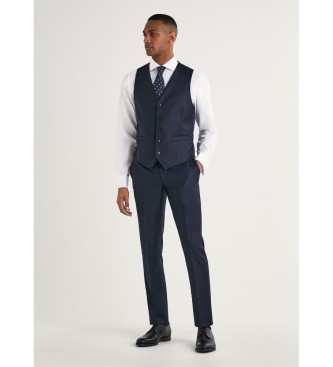 Hackett London Suit Trousers Plain Wool Suit Navy