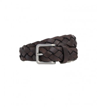Hackett London Dark brown Plait leather belt