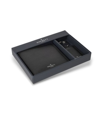 Hackett London Portfel i brelok do kluczy w kolorze czarnym