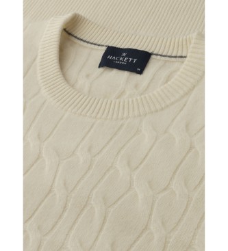 Hackett London Pullover LW Cable Crew beige