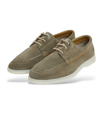 Hackett London Scarpe in pelle Martin Boat marroni