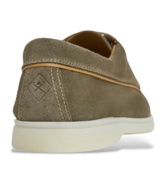 Hackett London Scarpe in pelle Martin Boat marroni