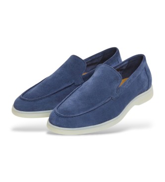 Hackett London Marina loafers i mjukt marinbltt lder