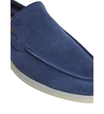 Hackett London Marina Slipper aus weichem navyfarbenem Leder