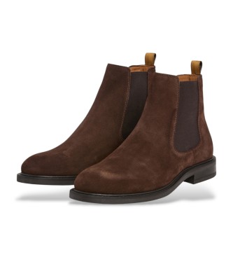 Hackett London Bruine Mason Leren Chelsea Enkellaars