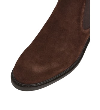 Hackett London Bruine Mason Leren Chelsea Enkellaars