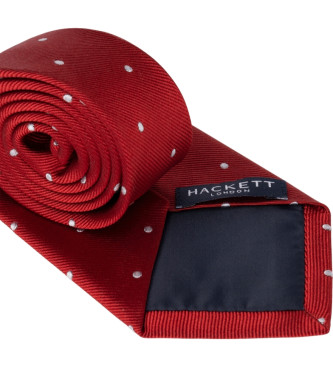 Hackett London Czerwony krawat Mayfair Dot Rew