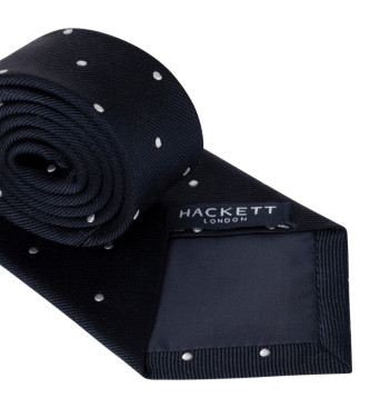 Hackett London Krawat w kropki Mayfair Rew Navy