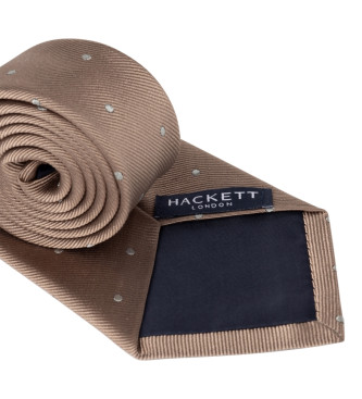 Hackett London Mayfair Dot Rew Beige Krawatte