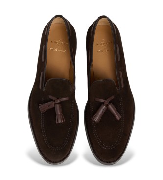 Hackett London Mayfair Moški mokasini iz mehkega usnja, rjavi