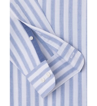 Hackett London Mel Bold Stripe Hemd blau