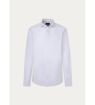 Hackett London Camisa Melange Algodo Linho branco