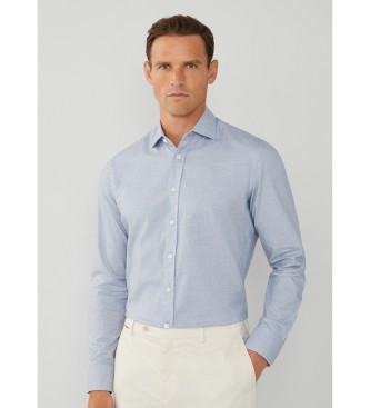 Hackett London Gemleerd foulard shirt blauw