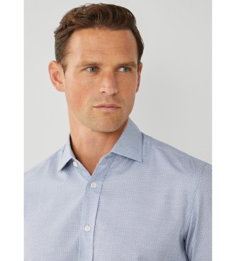 Hackett London Melanżowa koszula z fularu niebieska