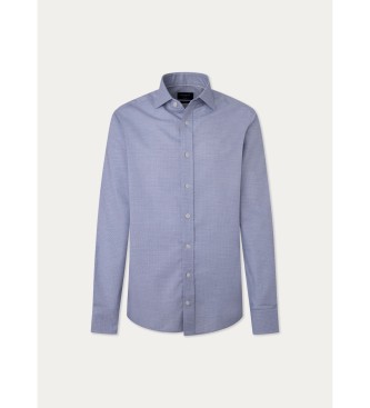 Hackett London Gemleerd foulard shirt blauw