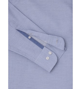 Hackett London Gemleerd foulard shirt blauw