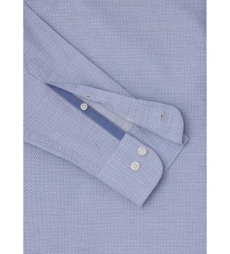 Hackett London Melange Foulard Hemd blau