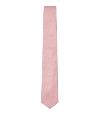 Hackett London Melanżowy krawat w jodełkę różowy