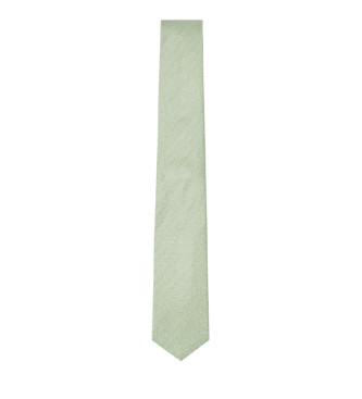 Hackett London Melanżowy krawat w jodełkę zielony