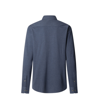 Hackett London Camicia in piqu blu mlange